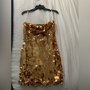 Hello molly gold sequin mini dress